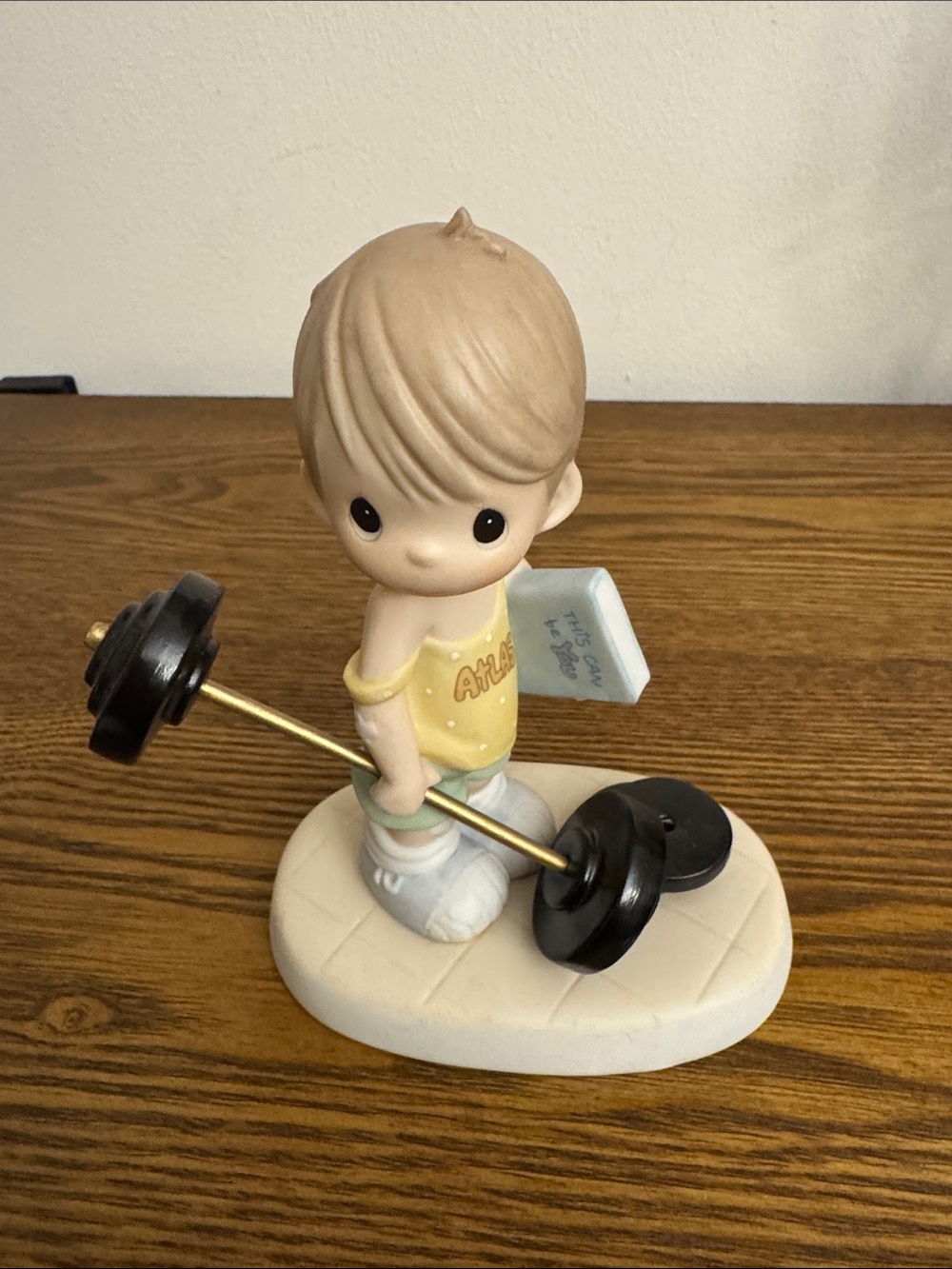 Precious Moments Believe The Impossible Weightlifter Boy Figurine 109487